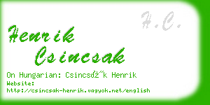 henrik csincsak business card